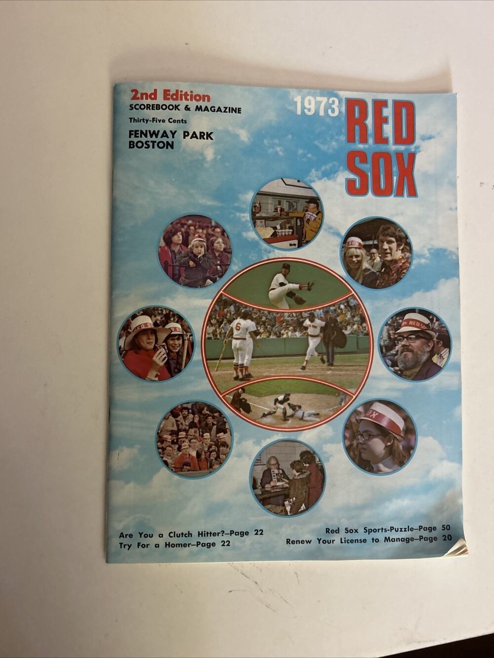 1973 Boston Red Sox Program Yastrzemski/Cepeda/Fisk/Reggie Jackson/Vida Blue